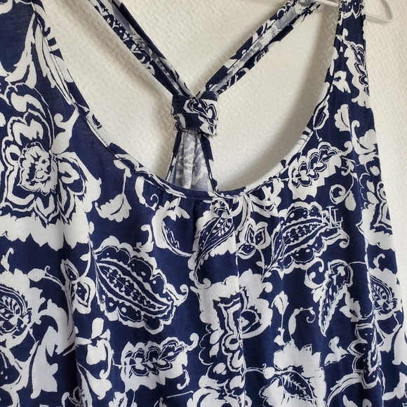 Lauren Ralph Lauren Beach Cover Up Cotton Size 2X Navy White - Picture 9 of 10